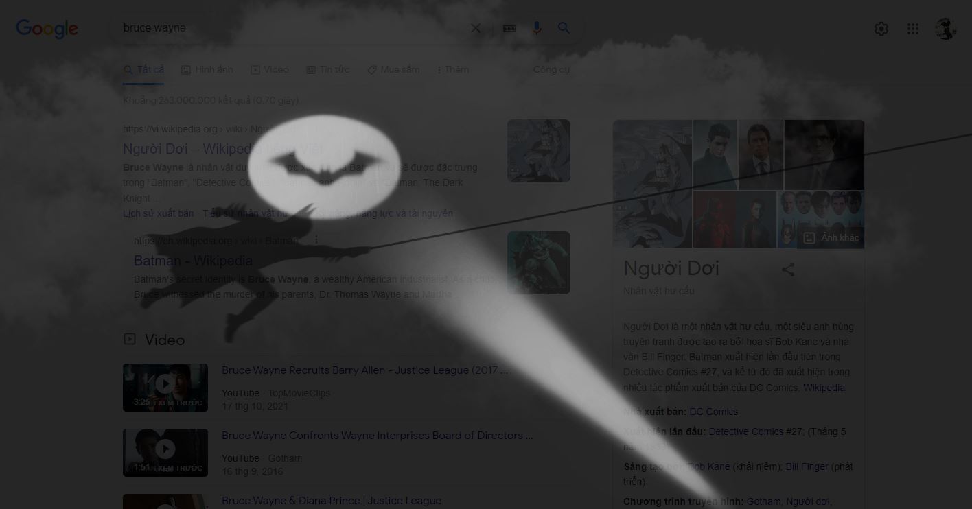 Watch Batman swing across your screen with just a few Google search keywords - Photo 2.