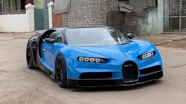 Bugatti Chiron tự chế trị giá tiền tỷ của nhóm bạn trẻ Quảng Ninh nâng cấp: Màu mới, mâm phay, đọ dáng với Kia Cerato để thấy kích thước khủng - Ảnh 5.