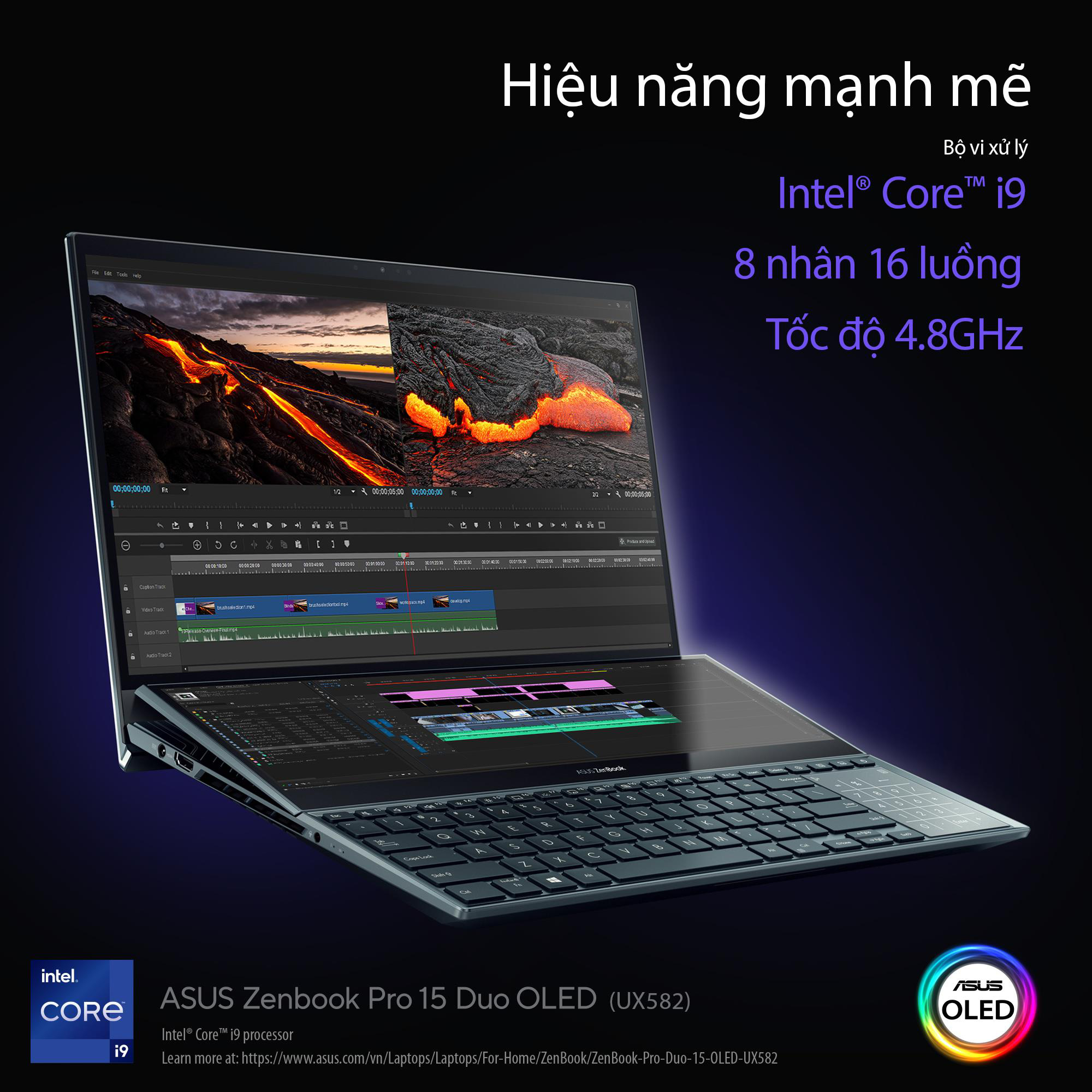 Asus ZenBook Pro 14 Duo OLED sở hữu hiệu năng vô cùng mạnh mẽ