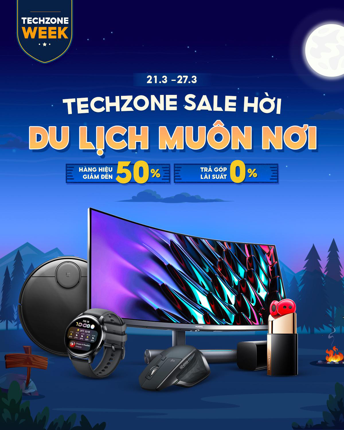 Up to 50% off, 0% interest installment installments and a series of extended promotions only available at Techzone Electronic Week on Shopee - Photo 1.