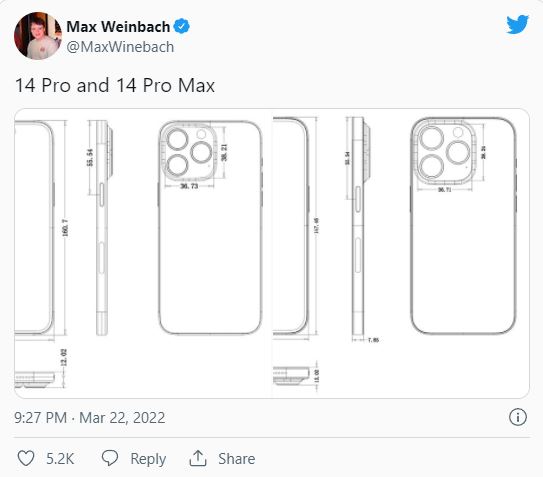 The render image of iPhone 14 Pro shows the convexity of the camera cluster, confirming the presence of the 'pill'-shaped notch - Photo 1.