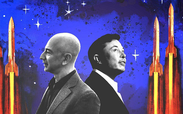 Cuộc chiến không gian của 2 người đàn ông giàu có bậc nhất thế giới: Elon Musk muốn xây thành phố sao Hỏa, Jeff Bezos bỏ bán sách để làm tên lửa - Ảnh 1.