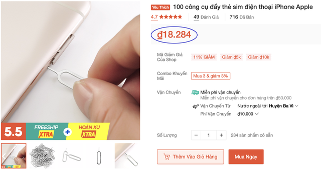 Getting rich is not difficult: After iGai cost 500,000 VND, Apple continued to sell SIM poke sticks for 100,000 VND - Netizens argued: That money on Shoppe bought a lot of 500 pieces - Photo 2.