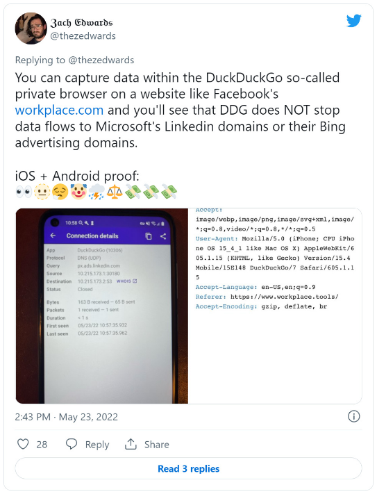 Nổi tiếng vì bảo vệ quyền riêng tư, hóa ra chính trình duyệt của DuckDuckGo lại cho phép Microsoft theo dõi người dùng - Ảnh 1.