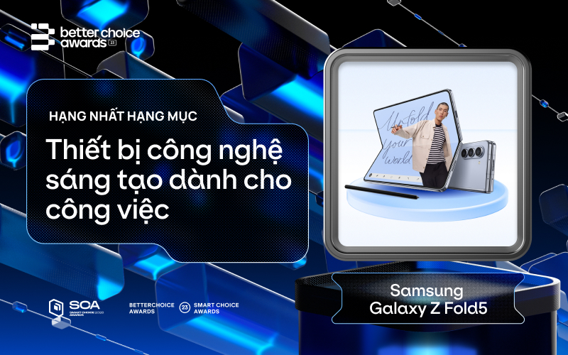 Đánh bại cả laptop và máy tính bảng, smartphone gập Samsung Galaxy Z Fold5 thắng giải Thiết bị công nghệ sáng tạo cho công việc - Ảnh 1.
