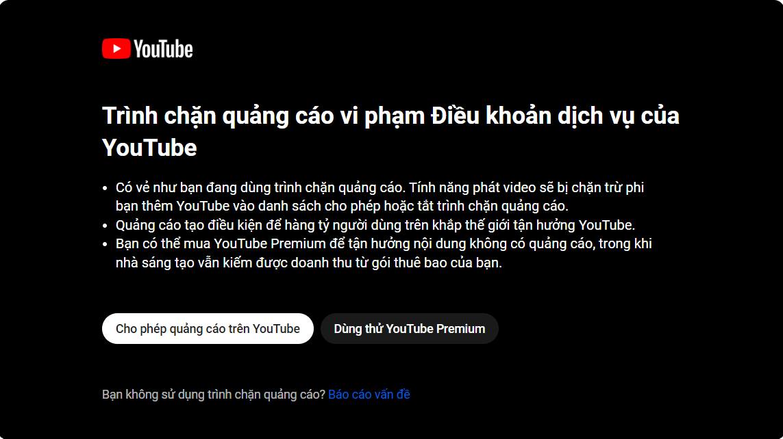 YouTube &quot;ấn áp&quot; trình chặn quảng cáo, người dùng muốn xem video không quảng cáo phải mua gói Premium - Ảnh 1.