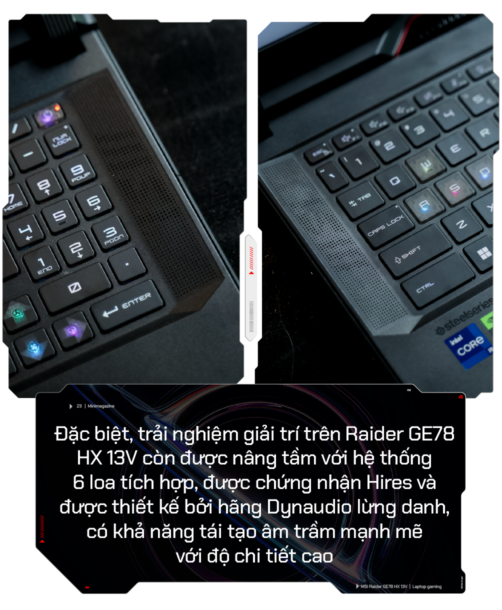 Trải nghiệm MSI Raider GE78 HX 13V: Laptop gaming 17 inch hiệu năng mạnh mẽ, hài lòng cả những game thủ khó tính- Ảnh 18.