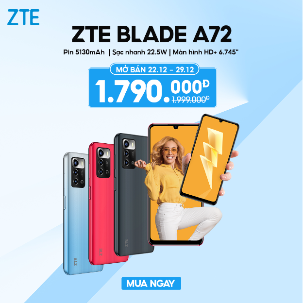 ZTE trình làng phân khúc điện thoại giá rẻ ZTE Blade A72 chính hãng tại Việt Nam- Ảnh 1.