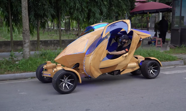 Thợ Việt chế xe gỗ phong cách ngoài hành tinh: Khung tự làm từ A đến Z, cửa mở kiểu Pagani Huayra, chạy như xe địa hình- Ảnh 1.