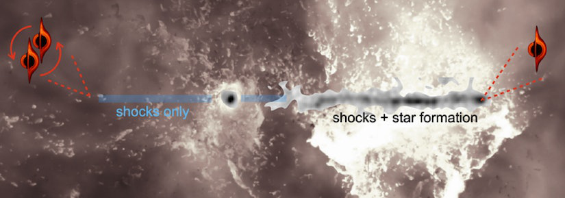 Các nhà thiên văn học vừa tìm thấy một lỗ đen siêu lớn đang cố gắng 'chạy trốn' khỏi thiên hà của mình - Ảnh 2.