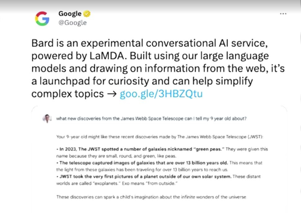 AI của Google trả lời sai câu cơ bản, cuốn trôi 100 tỷ usd của Alphabet - Ảnh 2.