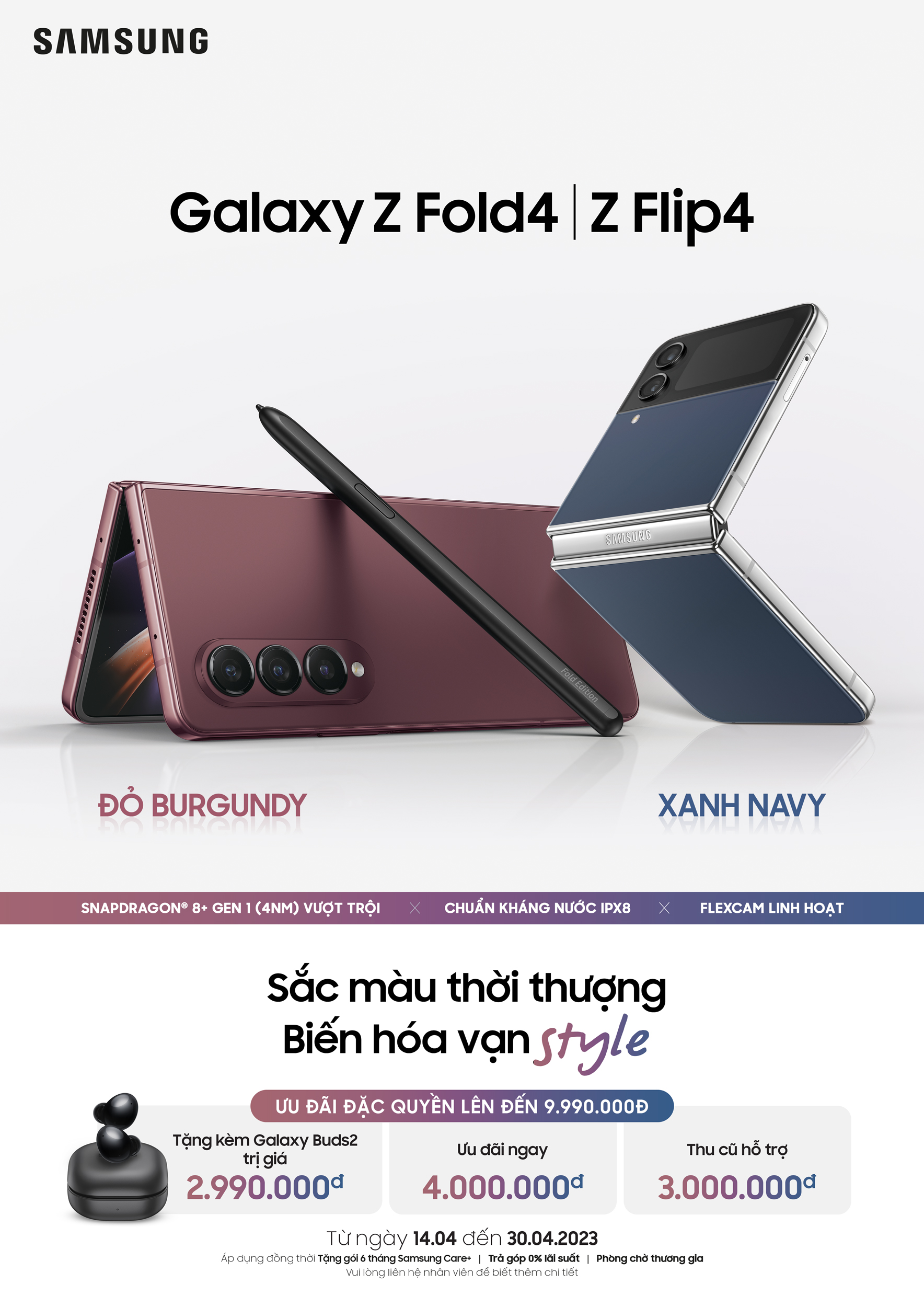Galaxy Z Fold4 và Z Flip4 có thêm bộ đôi màu mới, giá từ 17,99 triệu, tặng kèm quà 14 triệu - Ảnh 2.
