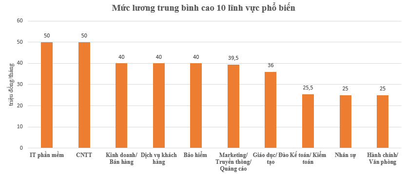 Mức lương trung bình của nhân sự IT, CNTT nhận 50 triệu đồng/tháng, cao hơn lĩnh vực bảo hiểm và kinh doanh - Ảnh 1.