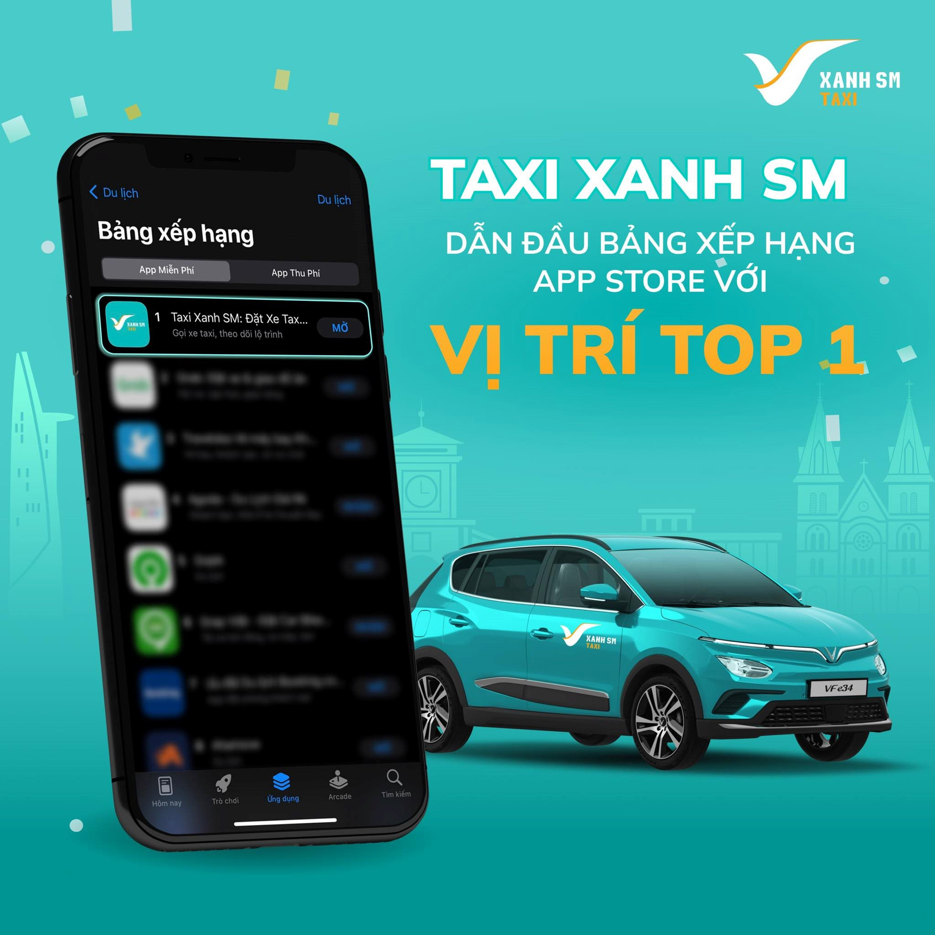 Chỉ 4 tiếng lên App Store, ứng dụng đặt taxi điện VinFast của công ty ông Phạm Nhật Vượng đã dẫn đầu lượt tải một danh mục - Ảnh 2.