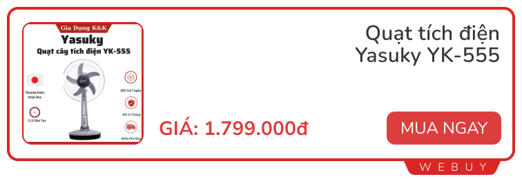 Quạt cây tích điện giá đã rẻ còn đang giảm gần 40%, mua về dùng đỡ lo mất điện bất chợt - Ảnh 3.