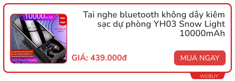 Tai nghe bluetooth kiêm sạc dự phòng cho điện thoại: Giá từ 350.000đ, dung lượng pin lên đến 10.000mAh - Ảnh 3.