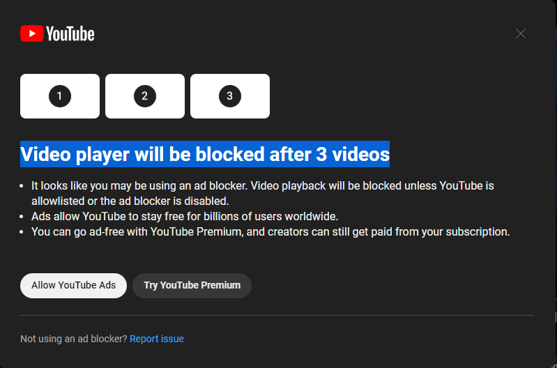 Youtube bắt đầu mạnh tay với người dùng trình chặn quảng cáo, sẽ cấm xem video nếu vẫn 'ngoan cố' sử dụng - Ảnh 1.