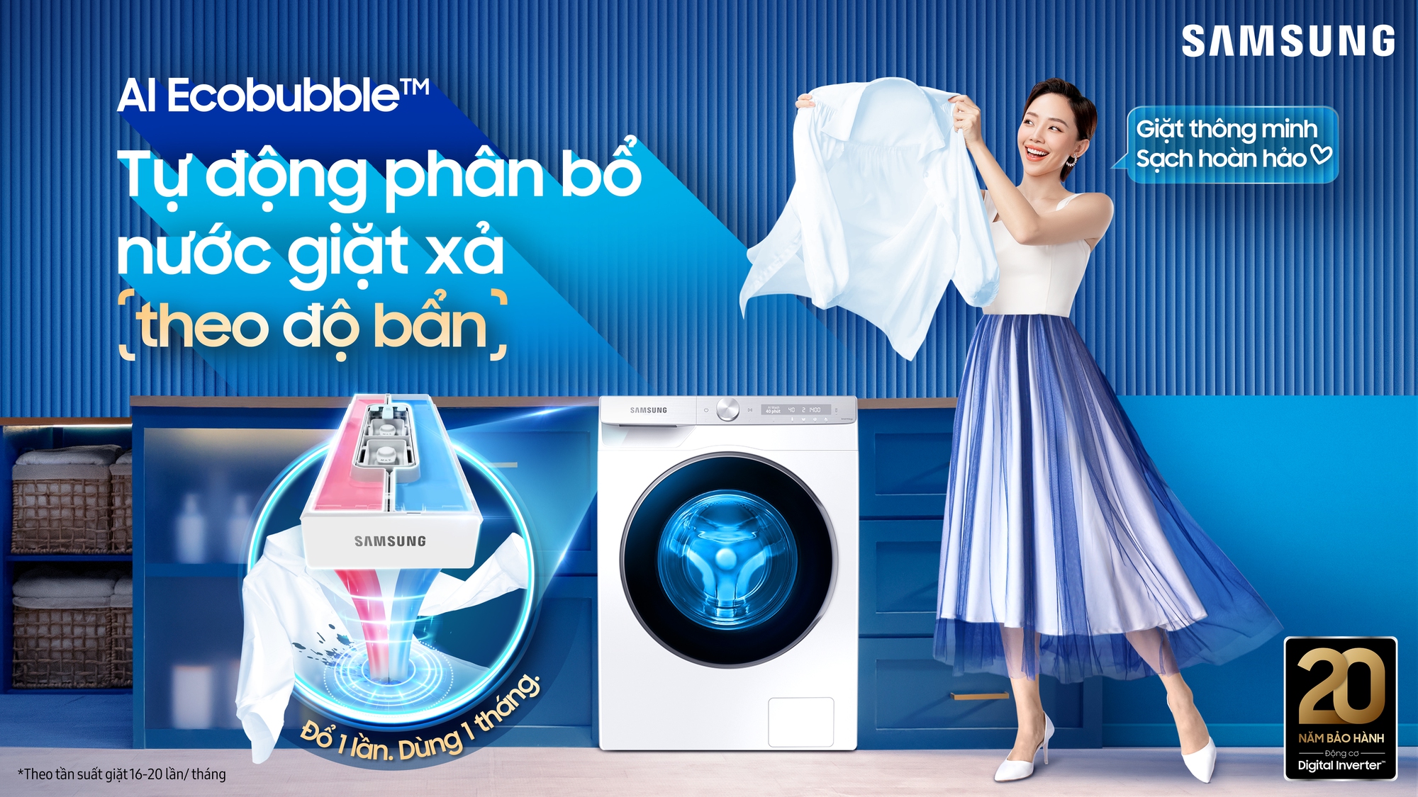 Samsung thiết lập chuẩn máy giặt mới với Ngăn giặt xả tự động dẫn đầu công nghệ AI - Ảnh 1.
