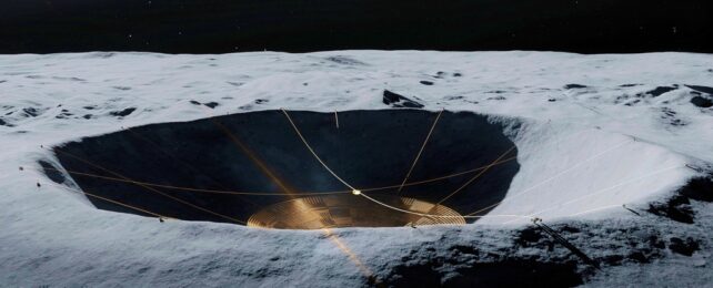 Cách để xây dựng một 'siêu kính thiên văn' khổng lồ trên bề mặt Mặt trăng - Ảnh 1.