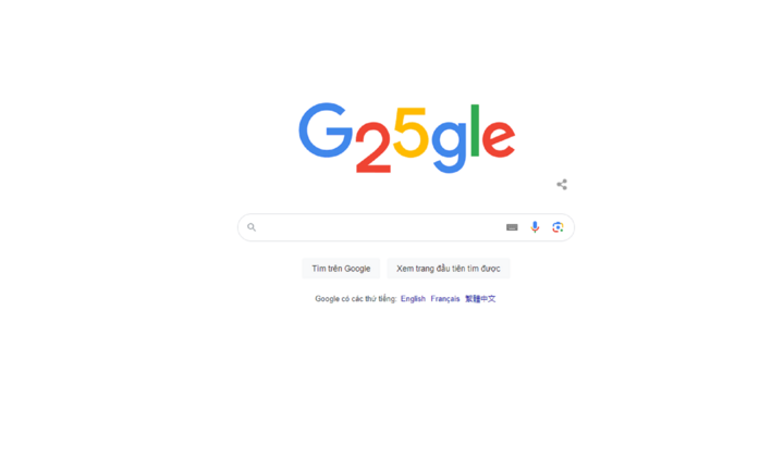 Sinh nhật thứ 25 của Google: Doodle tái hiện logo Google ngày đầu tiên - Ảnh 1.