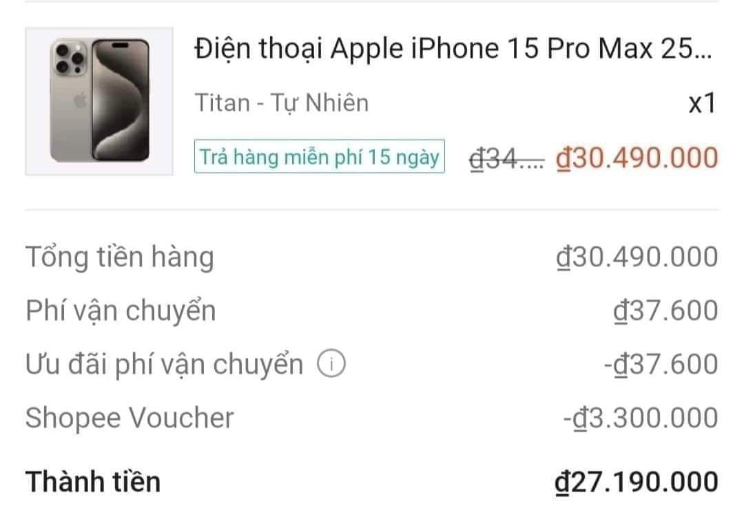 Săn iPhone 15 Pro Max trong ngày sale 25/10: Mẫu iPhone 