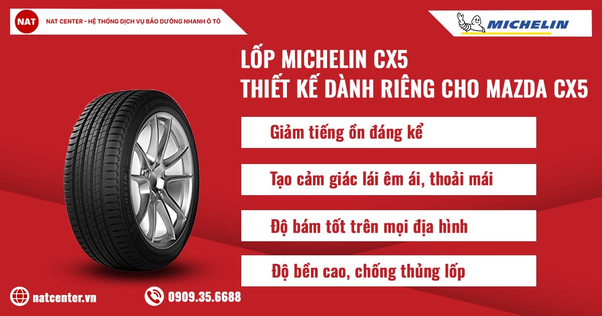 Lốp Michelin CX5 Mazda và giá lốp xe CX5 Michelin ở NAT Center- Ảnh 1.