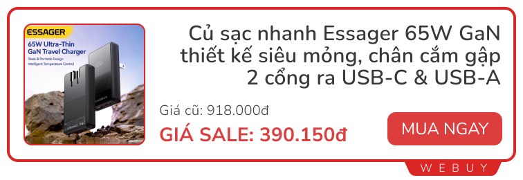 10 deal "ngon" ngày đôi 10/10: Bơm điện xe đạp giảm 40%, sạc 65W siêu mỏng 390.000đ, đồng hồ Amazfit giảm 67%- Ảnh 1.