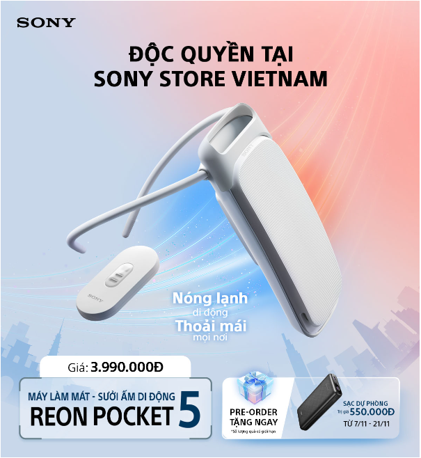 Sony ra mắt máy làm mát và sưởi ấm di động REON POCKET 5- Ảnh 1. Sony ra mắt máy làm mát và sưởi ấm di động REON POCKET 5- Ảnh 1.