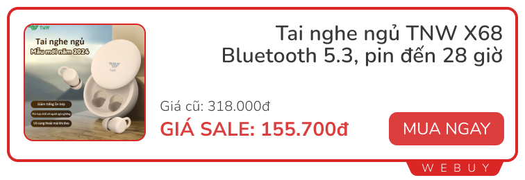 Gợi ý tai nghe không dây siêu nhỏ nhẹ đeo đi ngủ: Thiết kế đặc biệt ít cấn tai, rẻ nhất chưa đến 100.000đ- Ảnh 3.