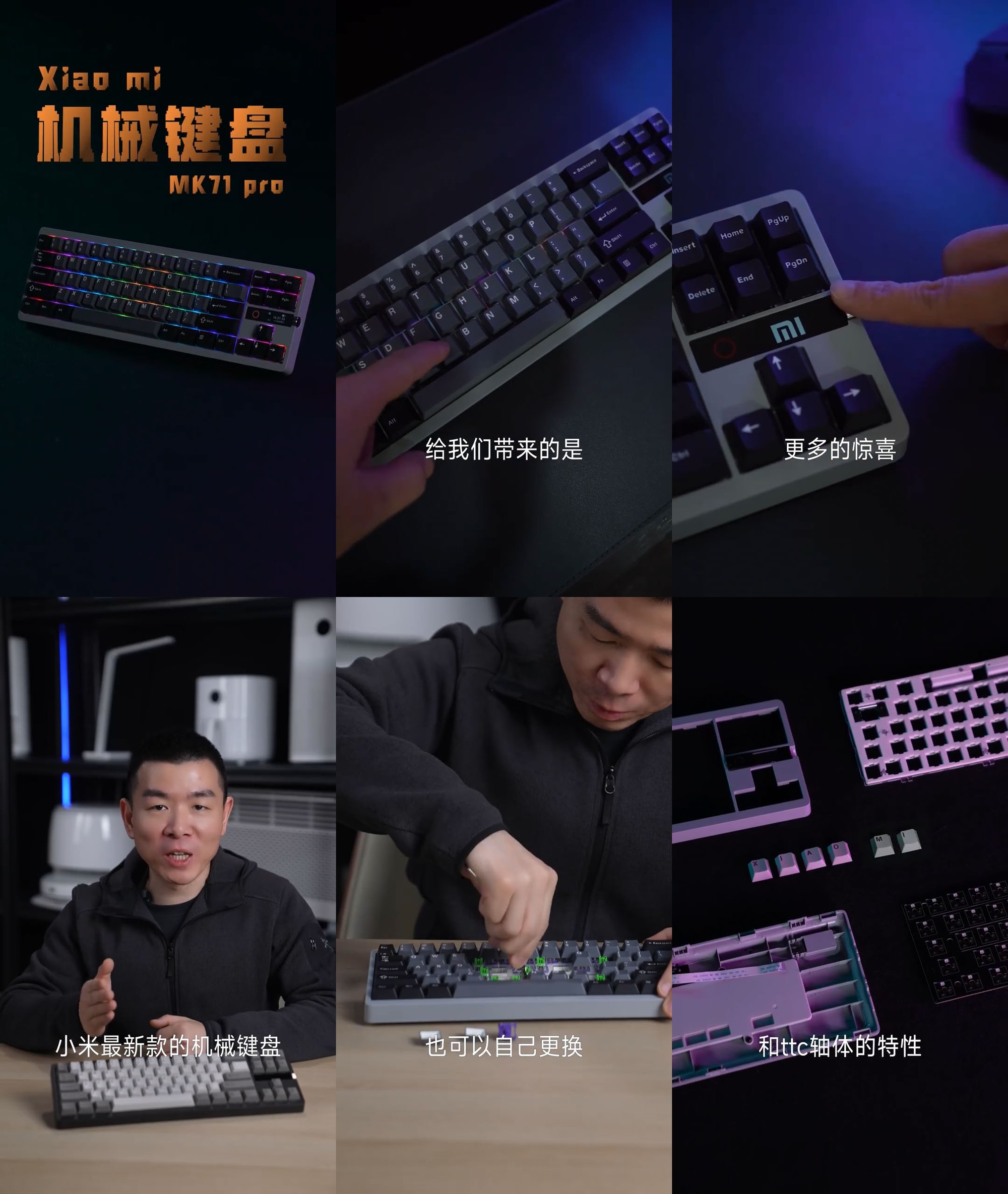 Xiaomi công bố bàn phím cơ MK71 Pro: Tích hợp màn hình nhỏ, switch TTC, layout 71 phím- Ảnh 1.