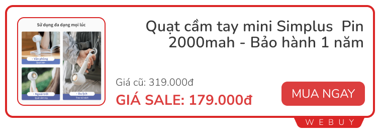 Deal hè mát lịm: Quạt mini, quạt không cánh, quạt gắn máy tính vừa đẹp vừa xịn... giảm sâu đến 50%- Ảnh 1.