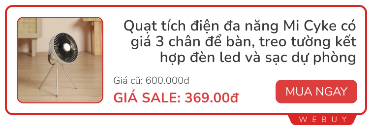 Deal hè mát lịm: Quạt mini, quạt không cánh, quạt gắn máy tính vừa đẹp vừa xịn... giảm sâu đến 50%- Ảnh 3.