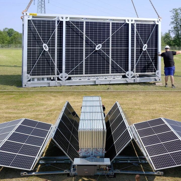 Nhà máy điện container chứa 240 mô-đun tấm pin mặt trời khổng lồ- Ảnh 1.