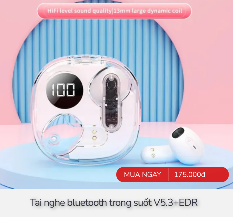 8 mẫu tai nghe bluetooth trong suốt, hỗ trợ thẻ nhớ lẫn pin mặt trời độc lạ, giá từ 172.000đ vì đang sale- Ảnh 3.