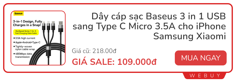 10 Deal từ nhà Baseus không thể bỏ qua: Tai nghe, sạc, đèn, chuột... sale tới 60%- Ảnh 4.