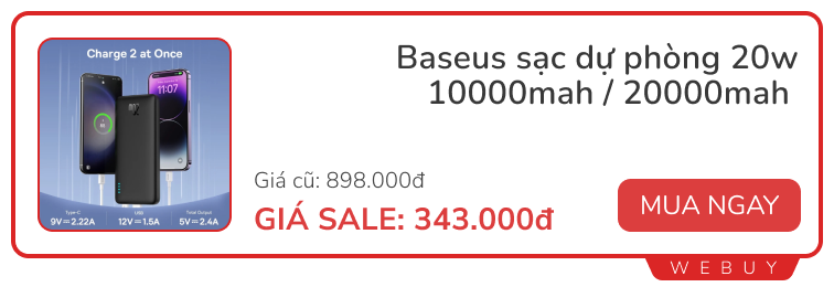 10 Deal từ nhà Baseus không thể bỏ qua: Tai nghe, sạc, đèn, chuột... sale tới 60%- Ảnh 8.