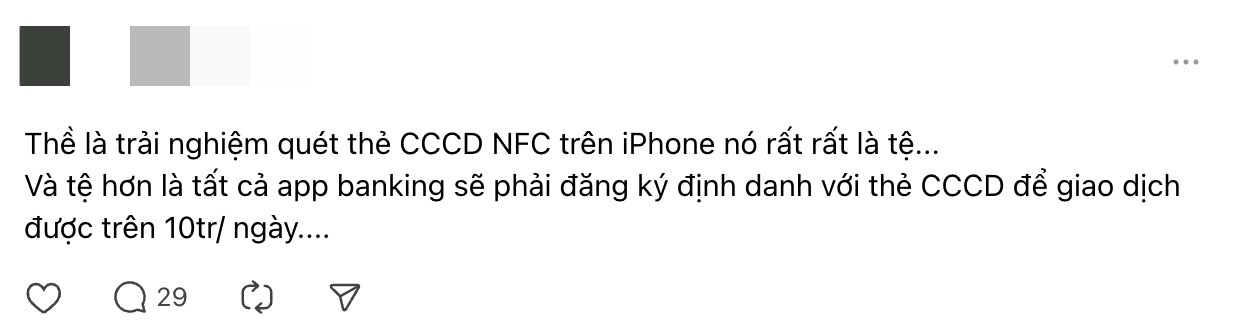 Người dùng Việt kêu trời vì iPhone quét NFC CCCD xác thực ngân hàng mãi không xong, chuyển sang Android thì 