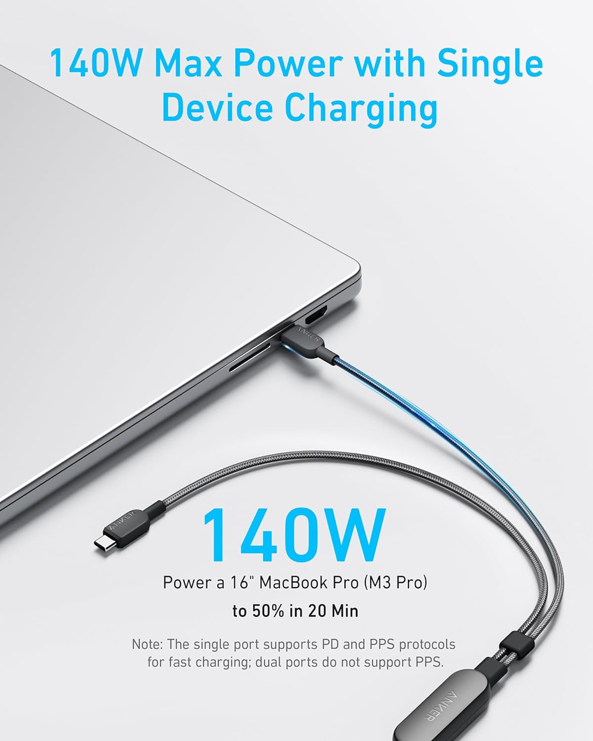 Anker ra mắt cáp sạc USB-C 2 đầu: Sạc hai thiết bị cùng lúc, công suất tối đa tới 140W- Ảnh 3.