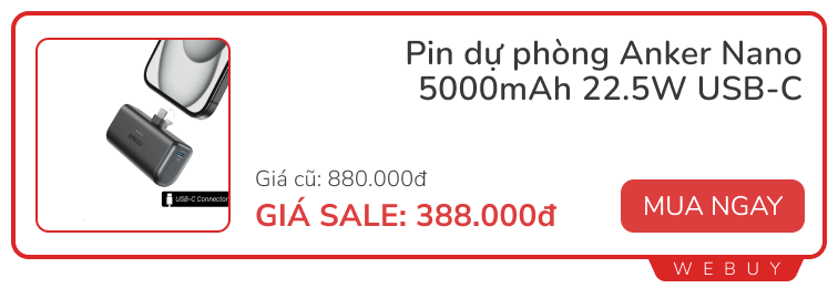 Tai nghe chống ồn Anker 489.000đ, dán màn hình cong 159.000đ, sạc nhanh 67W 390.000đ và loạt deal 