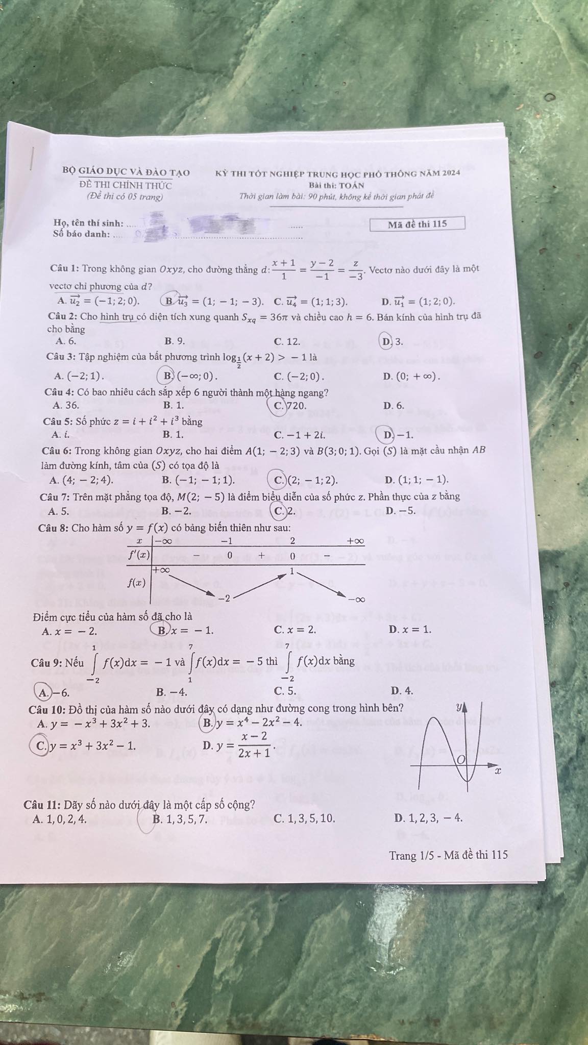 Gợi ý đáp án đề thi TOÁN tốt nghiệp THPT 2024, cập nhật nhanh nhất tại đây- Ảnh 1.