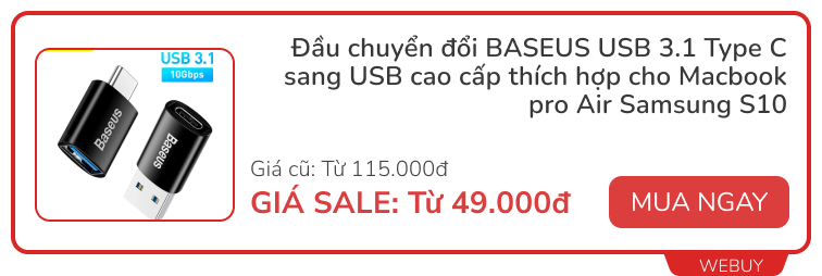 Hàng quốc tế đã rẻ nay còn rẻ hơn: Tai nghe Baseus, phụ kiện Hoco, Ugreen giảm đến 59%- Ảnh 8.