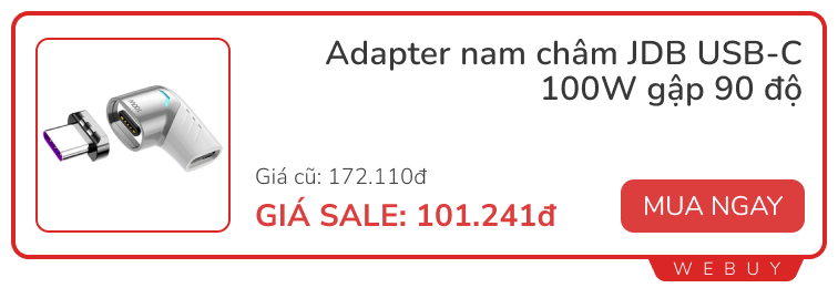 Kickstarter có cáp sạc 100W đầu hút nam châm bán giá hơn nửa triệu, ở Việt Nam có loại Baseus tương tự chỉ từ 253.000đ- Ảnh 6.