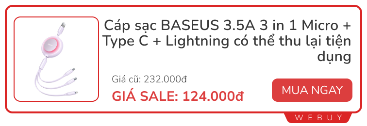 Tai nghe, phụ kiện ô tô, cáp sạc... lại sale: Giá chỉ từ 37.000 đồng- Ảnh 3.