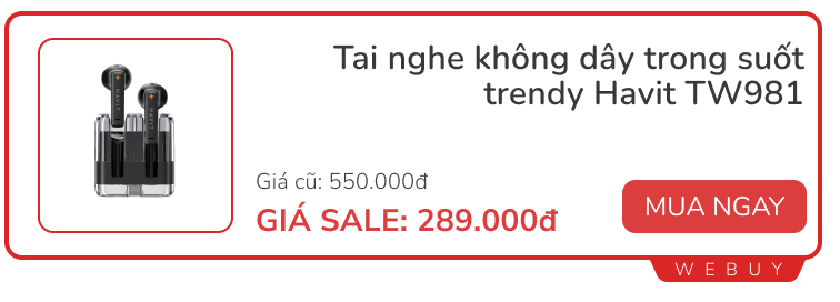 5 mẫu tai nghe trong suốt độc lạ, giá sale chỉ từ 103.000 đồng- Ảnh 8.