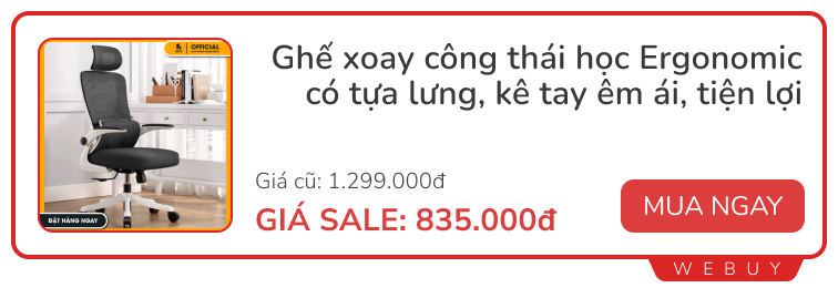 5 mẫu ghế công thái học cho người hay đau lưng, mỏi cổ đang giảm giá kịch sàn gần 50%- Ảnh 4.