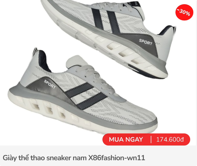 Giày adidas, combo áo, quần, tất... sale 