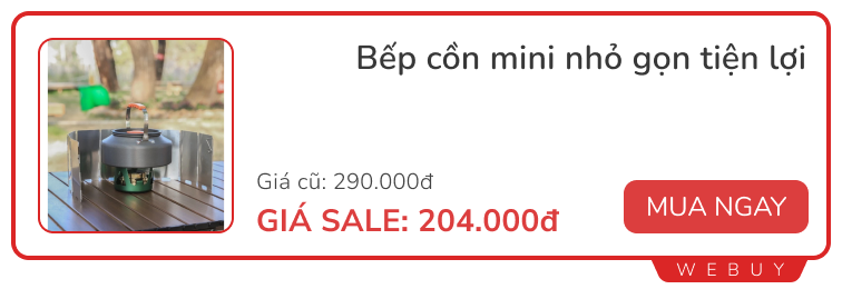 Bếp gas mini, quạt, đèn pin tích điện 