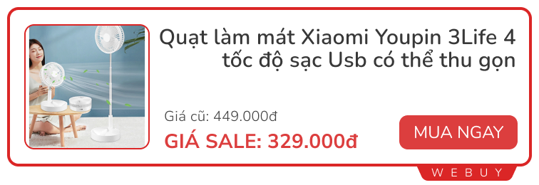 Bếp gas mini, quạt, đèn pin tích điện 