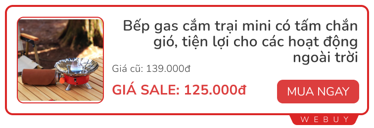 Bếp gas mini, quạt, đèn pin tích điện 