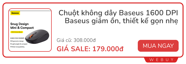 Săn sale cuối tháng toàn đồ dưới 200.000 đồng: Loa Hoco, tai nghe Lenovo, bàn phím Acer, chuột Baseus...- Ảnh 9.